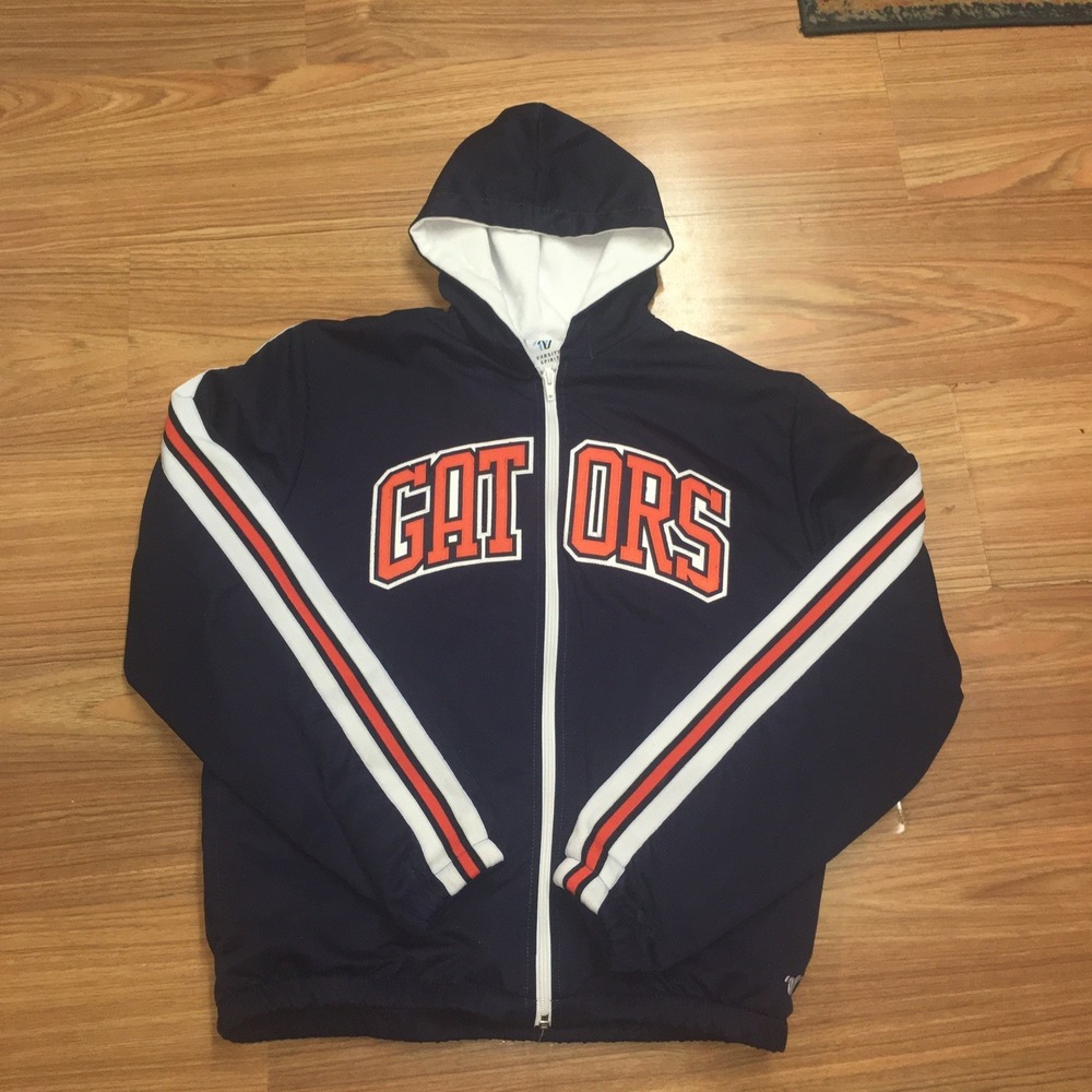 Vintage Florida Gators Varsity Fleece Lined Zip Up Hooded Poly‎ Jacket